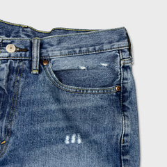 Levi’s 514 Jeans Mens 34x32 Blue Slim Straight Fit Light Wash Distressed Denim Pants