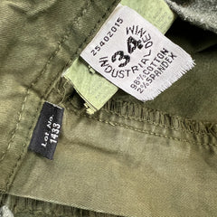 G-Star Raw 3301 Pants Mens 34x33 Green Regular Taper Leg Cuff Cargo Trouser