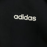 Adidas Essentials Jacket Mens Small Black 3 Stripe Full Zip Hooded Windbreaker