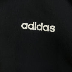 Adidas Essentials Jacket Mens Small Black 3 Stripe Full Zip Hooded Windbreaker