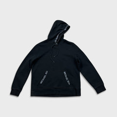 Michael Kors Hoodie Mens Large Black Logo Tape Pullover Hooded Sweater