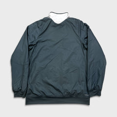 Adidas Light Jacket Mens Medium Blue Essentials 3 Stripe Full Zip Climalite Windbreaker Bomber