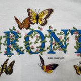 Vintage 2000 Toronto Canada Butterflies T Shirt Mens Small White Animal Graphic Tee