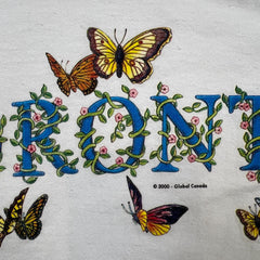 Vintage 2000 Toronto Canada Butterflies T Shirt Mens Small White Animal Graphic Tee