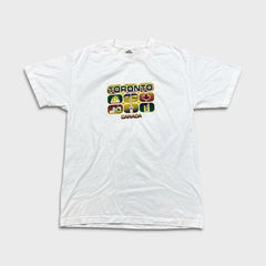 Vintage Y2K Toronto Canada T Shirt Mens Medium White CN Tower Graphic Tee
