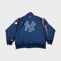 Vintage Pro Player New York Yankees Jacket Mens Large Black Reversible 90s MLB Baseball