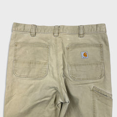 Carhartt Pants Mens 36x32 Beige Relaxed Fit Workwear Carpenter Straight Baggy