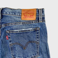 Levi's 501 Jeans Mens 30x26 Blue Original Fit Straight Distress Frayed Leg Denim Pants