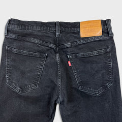 Levi's 502 Jeans Mens 33x30 Black Regular Taper Fit Dark Wash Denim Pants