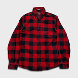 Eddie Bauer Shirt Mens Small Red Checkered Plaid Flannel Classic Fit Button Up