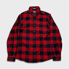 Eddie Bauer Shirt Mens Small Red Checkered Plaid Flannel Classic Fit Button Up