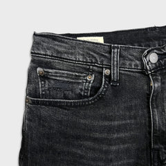 Levi's 512 Jeans Men 31x28 Black Slim Taper Leg Dark Wash Distress Stretch Denim Pants