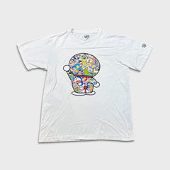 2017 Uniqlo x Takashi Murakami Doraemon T Shirt Mens Medium White Flower Art UT Tee