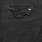 Dickies Denim Shirt Mens 2XL Black Dark Wash Casual Western Button Up