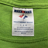 Vintage Y2K Jerzees Blank T Shirt Mens Large Green Heavyweight Short Sleeve Tee
