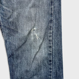 Vintage Y2K Levi's 514 Jeans Mens 32x30 Blue Slim Straight Fit Distressed Dark Wash Faded Pants
