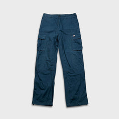 Dickies Pants Mens 30x30 Blue Regular Straight Cargo Workwear Casual Trousers