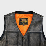 Milwaukee Leather Vest Mens 2XL Brown Roulette Distressed 10 Pocket Biker