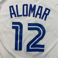 Vintage 2011 Majestic Roberto Alomar Toronto Blue Jays Hall of Fame Jersey Mens Large White MLB Baseball