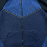 Nike Tech Fleece Hoodie Mens Medium Blue Sport Swoosh Full Zip Hooded Sweater