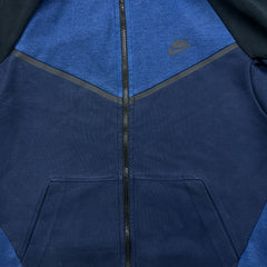Nike Tech Fleece Hoodie Mens Medium Blue Sport Swoosh Full Zip Hooded Sweater