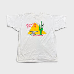 Vintage 90s Country Nugget Western T Shirt Mens XL White Single Stitched Tee