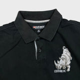 Vintage Y2K Ecko Unltd Polo Shirt Mens Medium Black Rhino Casual Preppy Short Sleeve
