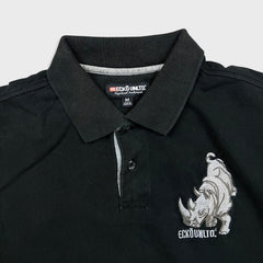 Vintage Y2K Ecko Unltd Polo Shirt Mens Medium Black Rhino Casual Preppy Short Sleeve