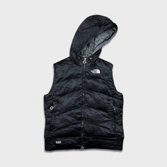 The North Face Vest Womens Small Black 550 Full Zip Hooded Puffer Jacket