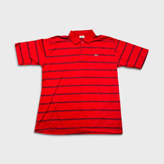 Vintage Lacoste Shirt Mens XL Red Classic Striped Preppy 90s Polo Short Sleeve