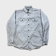 Diesel Shirt Mens Large Gray Western Long Sleeve Preppy Denim Button Up