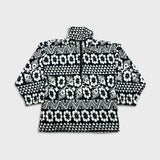 Vintage 90s Floral Fleece Mens Small White Aztec Navajo 1/4 Zip Pullover Jacket