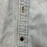 Vintage 90s Levi's Denim Shirt Mens Medium Blue Faded Light Wash Button Up