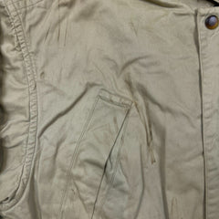 Vintage 90s Nautica Jacket Mens Large Beige Full Zip Outdoor Bomber Coat