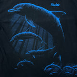 Vintage 90s Dolphin Florida T Shirt Mens Large Black USA Graphic Animal Tee