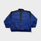 Vintage 90s Nike Jacket Mens Large Blue Big Swoosh 1/2 Zip Pullover Coat