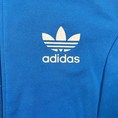 Vintage Y2K Adidas Originals Sweatshirt Mens Medium Blue 3 Stripes Full Zip Tracksuit Top