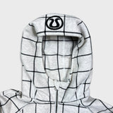 Lululemon Scuba Hoodie Womens Size 6 White Striped Full Zip Hooded Sweater