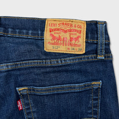 Levi's 512 Jeans Mens 34x28 Blue Slim Taper Leg Dark Wash Mid Rise Stretch Denim Pants