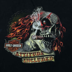 2013 Harley Davidson Sleeveless Mens XL Black Attitude Flame Skull Tank Top