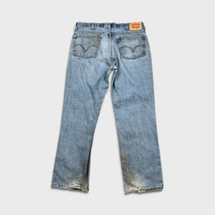 Vintage Y2K Levi's 516 Jeans Mens 36x30 Blue Slim Fit Straight Leg Light Wash Distress Denim Pants