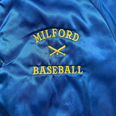 Vintage 90s Chalk Line Milford Baseball Satin Jacket Youth XS Blue USA Retro Bomber