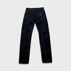 Carhartt WIP Jeans Mens 29x34 Black Klondike Faded Dark Wash Slim Tapered Denim Pants