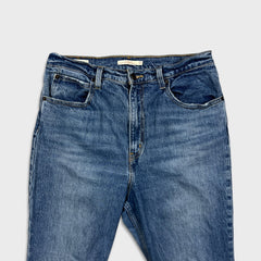 Levi's 70s Style High Flare Jeans Womens 31x24 Blue Medium Wash Distressed Denim Pants