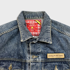 Vintage 90s Guess Denim Vest Mens XL Blue USA Jean Trucker Jacket