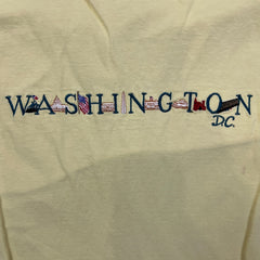 Vintage Y2K Washington DC USA T Shirt Mens XL Yellow Spell Out Logo City Tee