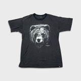 Vintage 90s Grizzly Bear T Shirt Mens Large Black Faded Distressed Animal Tee