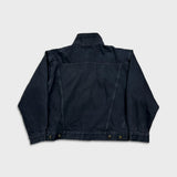 Vintage 90s Guess Jeans Denim Jacket Mens Large Black Dark Wash Trucker Western