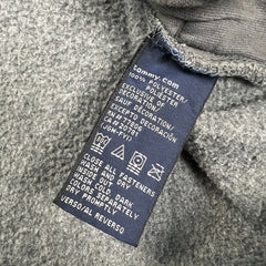 Tommy Hilfiger Fleece Mens Medium Gray Flag Pullover 1/4 Zip Jacket