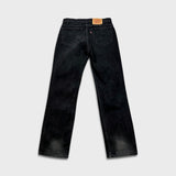 Vintage 90s Levi's 516 Jeans Mens 33x32 Black Slim Fit Straight Leg Faded Denim Pants
